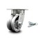 Service Caster 4 Inch Kingpinless V Groove Semi Steel Poly Wheel Swivel Caster with Swivel Lock SCC-KP30S420-VGR-BSL - alternate 1